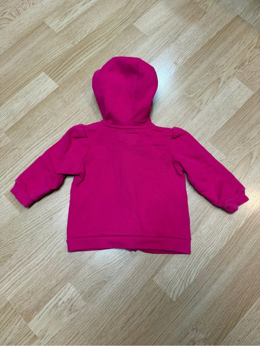 OshKosh B’gosh 18M Pink Ruffle Zip Hoodie Sweatshirt Jacket Hooded Fleece Floral
